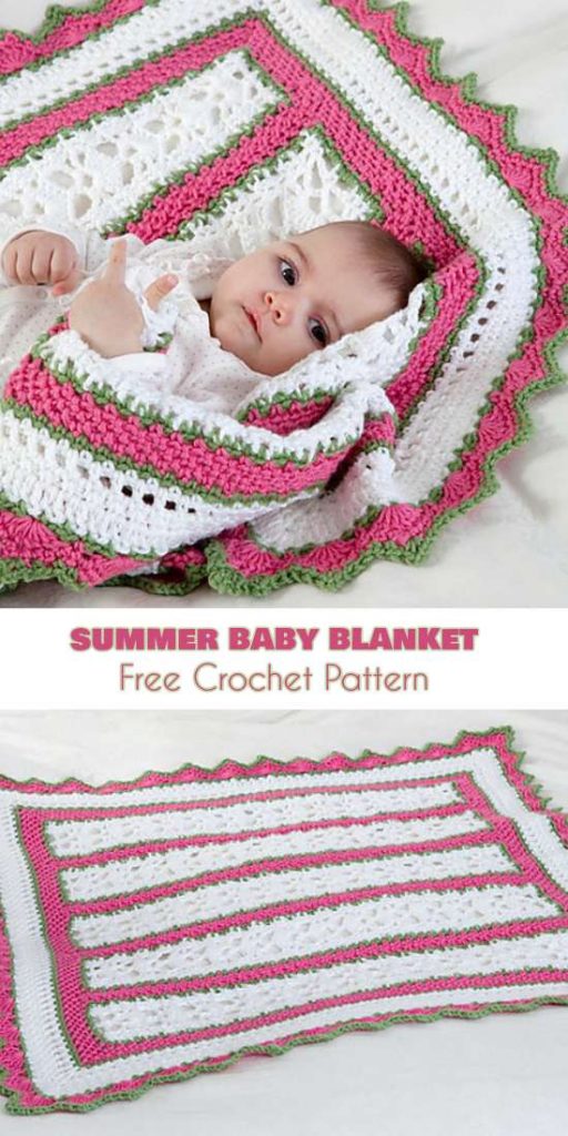 Summer Baby Blanket with Butterfly Motif [Crochet Pattern]