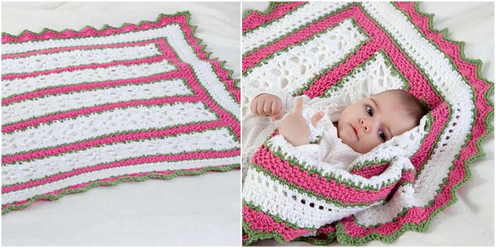 Summer Baby Blanket with Butterfly Motif [Crochet Pattern]