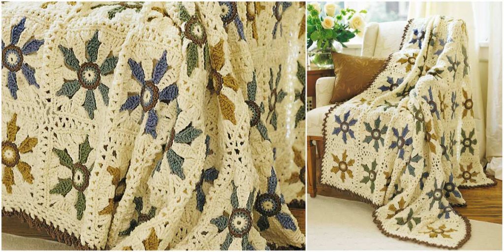 Patons Elegant Floral Afghan