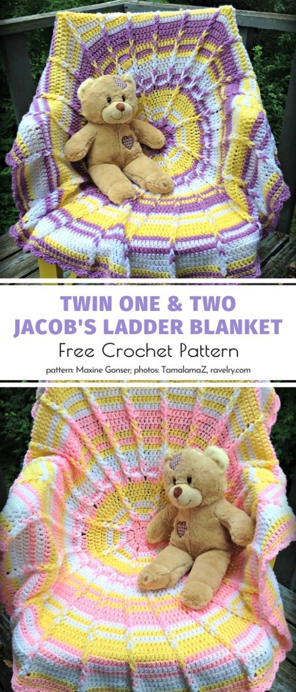 The Prettiest Round Jacob’s Ladder Blankets for Babies and Free Crochet