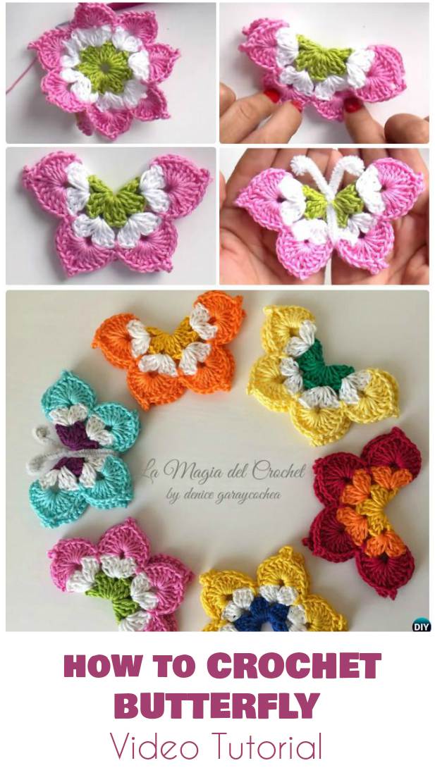 How to crochet buterfly video tutorial