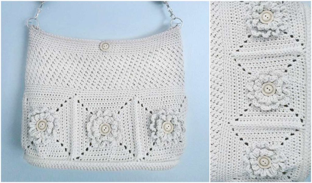 Wildflower Shoulder Bag [Free Crochet Pattern and Video Tutorial