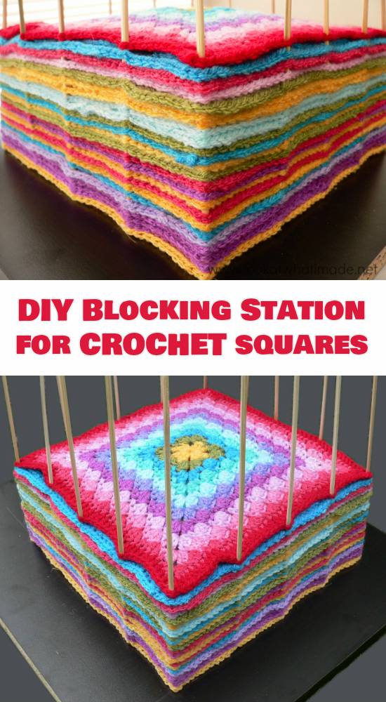 DIY Blocking Station for squares crochet