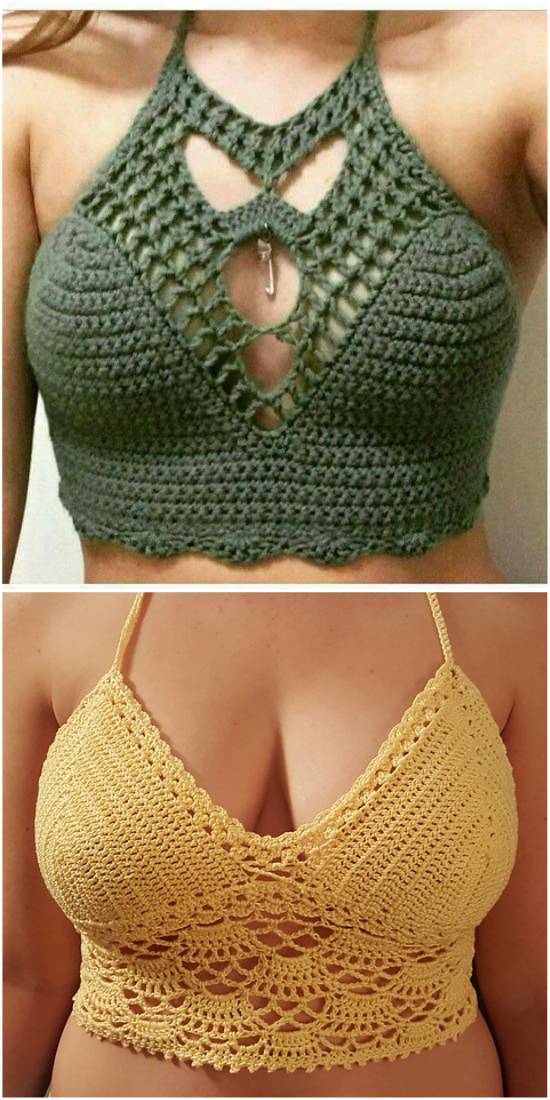 Halter Neck Crochet Bralette