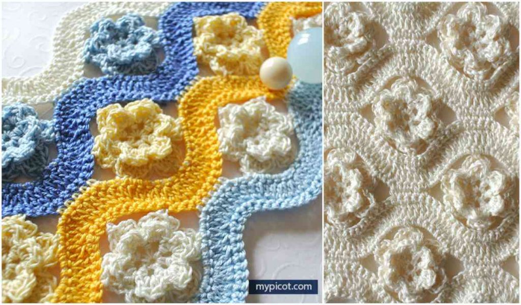 Flower Wave Stitch Free Pattern Your Crochet