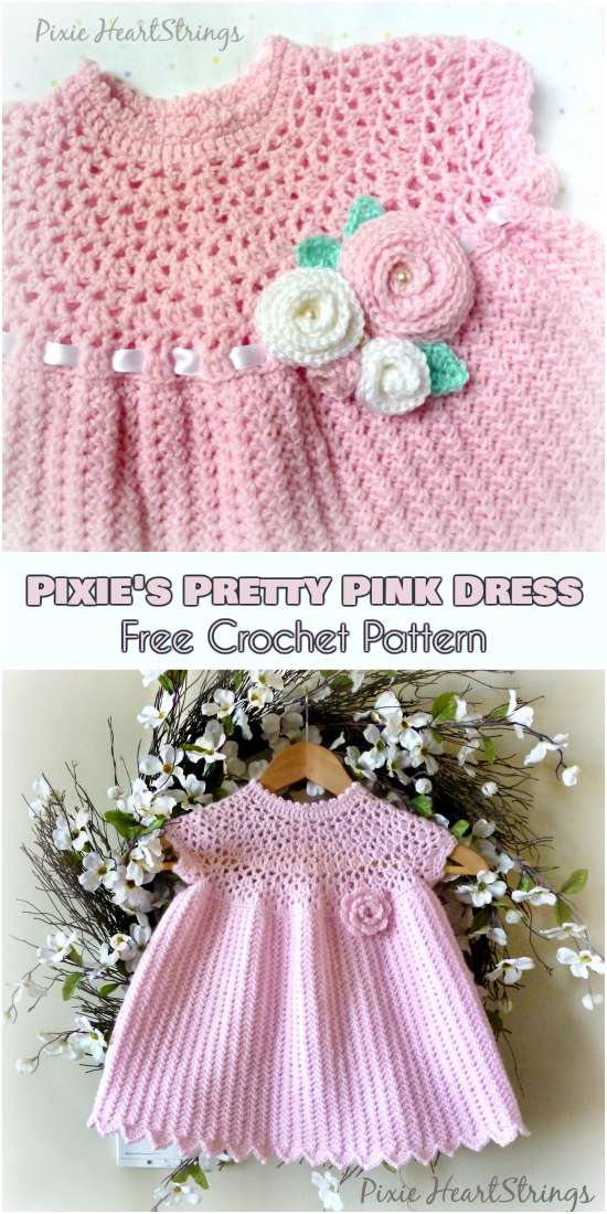 Pixie’s Pretty Pink Baby Dress Free Crochet Pattern - Your Crochet