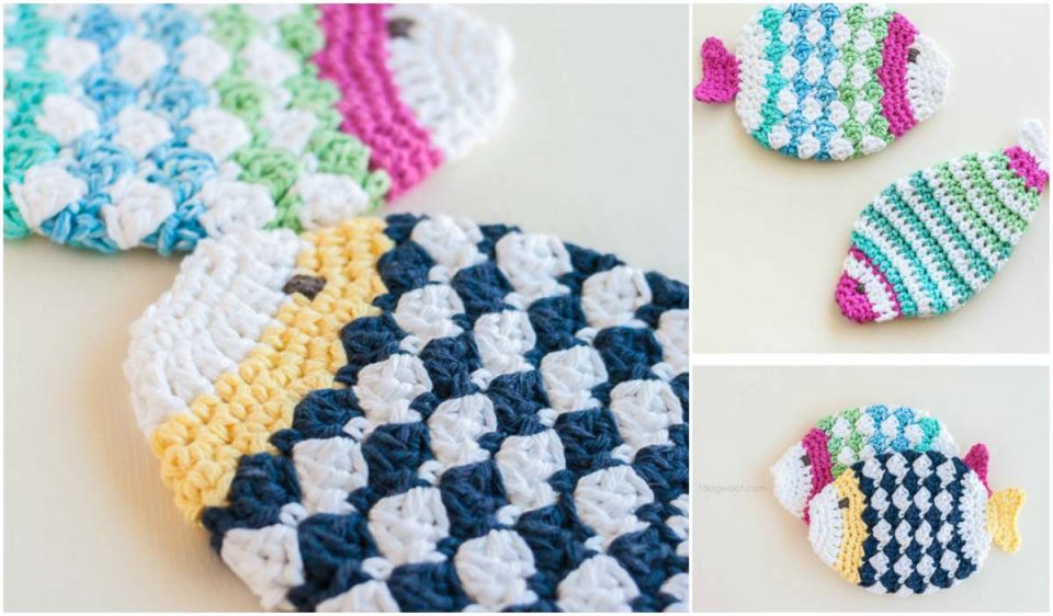Fish Scrubbie Washcloths Free Crochet Pattern