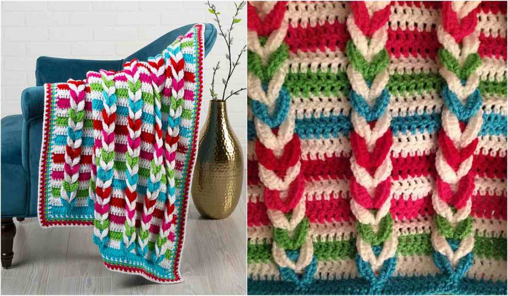 Pulled Taffy Baby Blanket Free Crochet Pattern