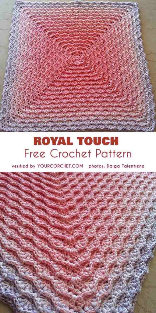 Royal Touch Square or Blanket Free Crochet Pattern + Video Tutorial