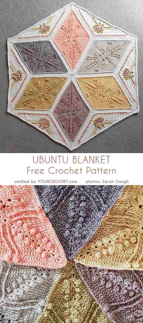 Ubuntu Hexagon Blanket Free Crochet Pattern