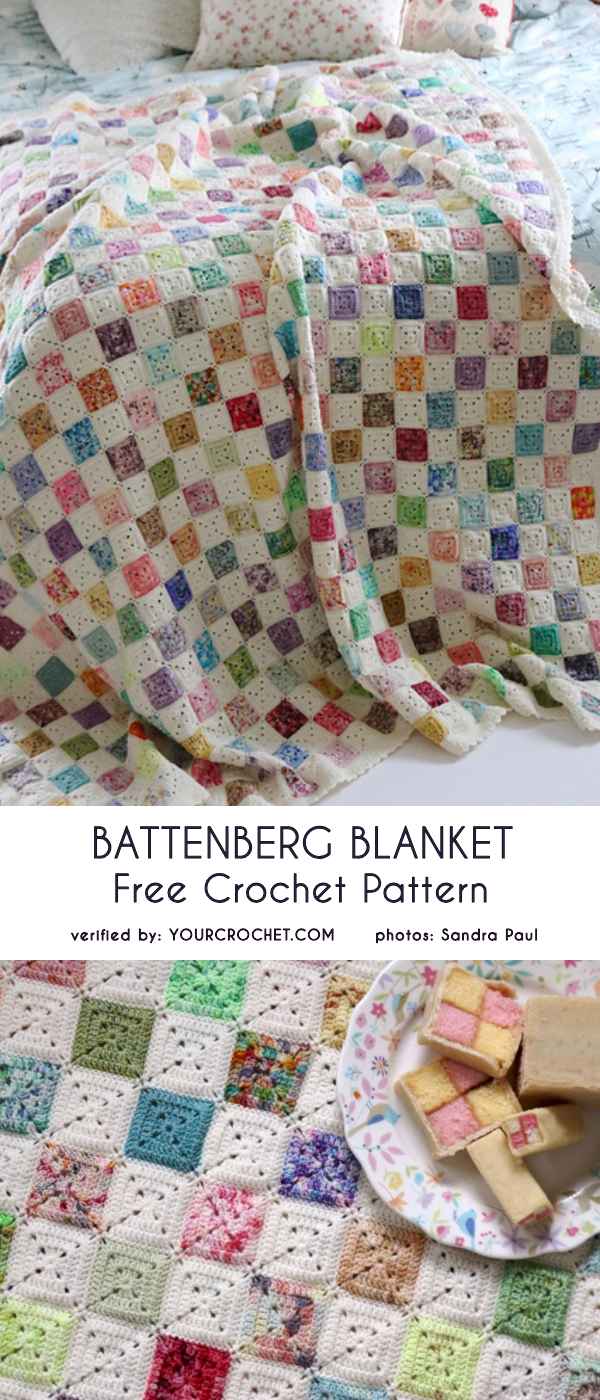 Battenberg Blanket Free Crochet Pattern