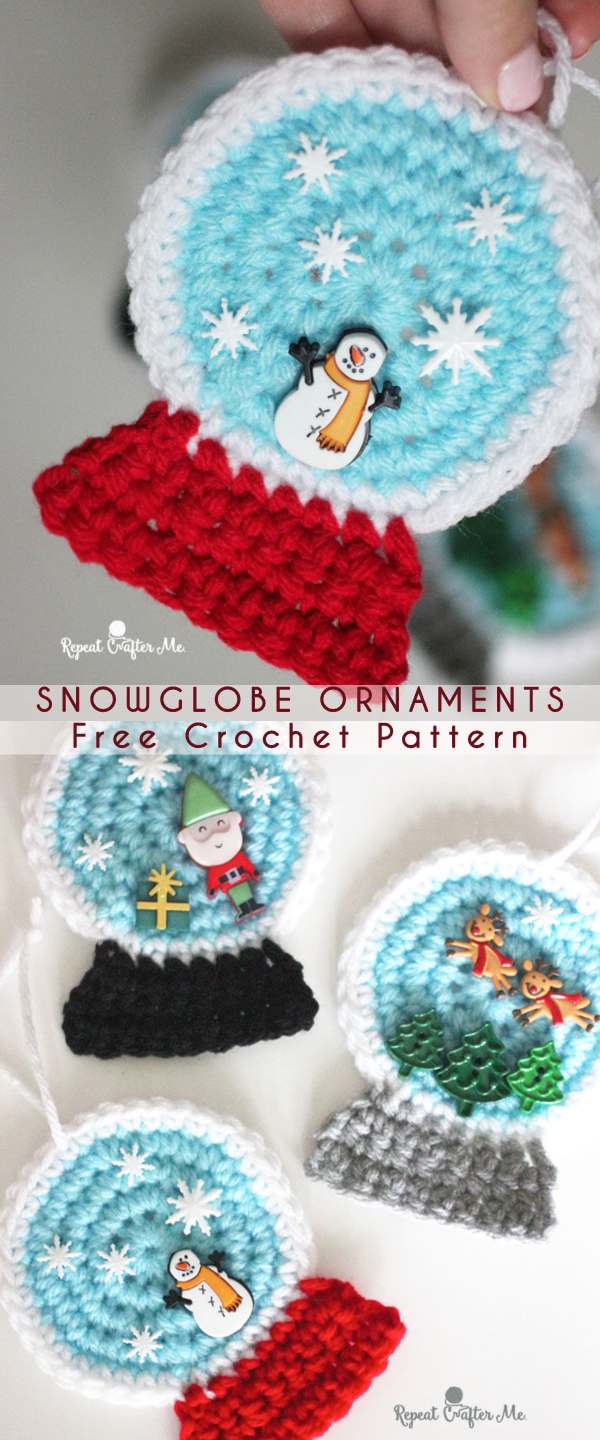 Snowglobe Ornament Free Crochet Pattern