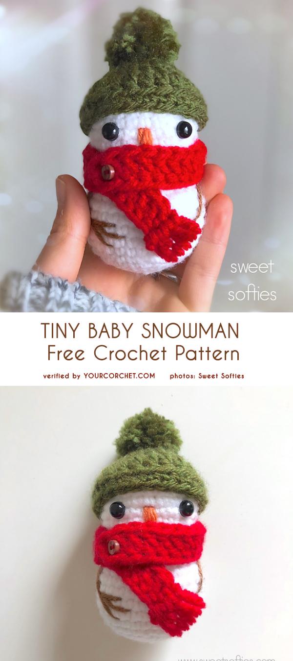 Tiny Baby Snowman Free Crochet Pattern