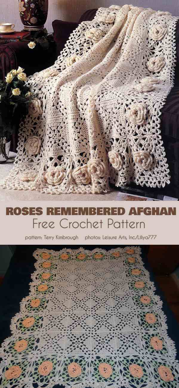 Roses Remembered Afghan Free Crochet Pattern