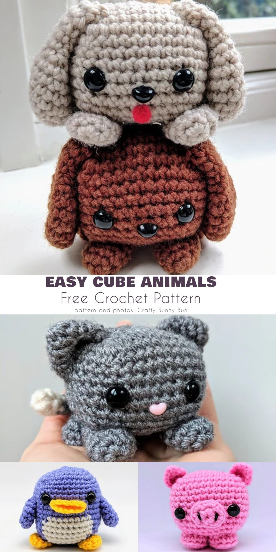 Easy Cube Animals Free Crochet Patterns - Your Crochet