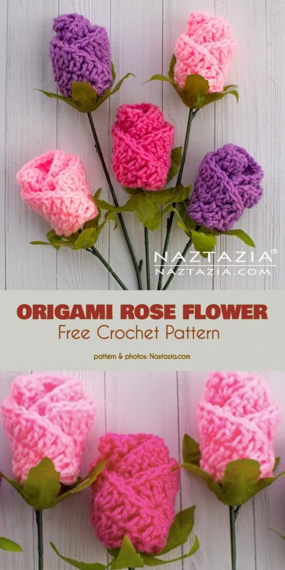 Origami Rose Flower Free Crochet Pattern Your Crochet