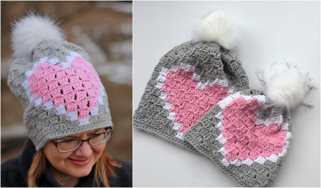 Heart C2C Hat Free Crochet Pattern - Your Crochet