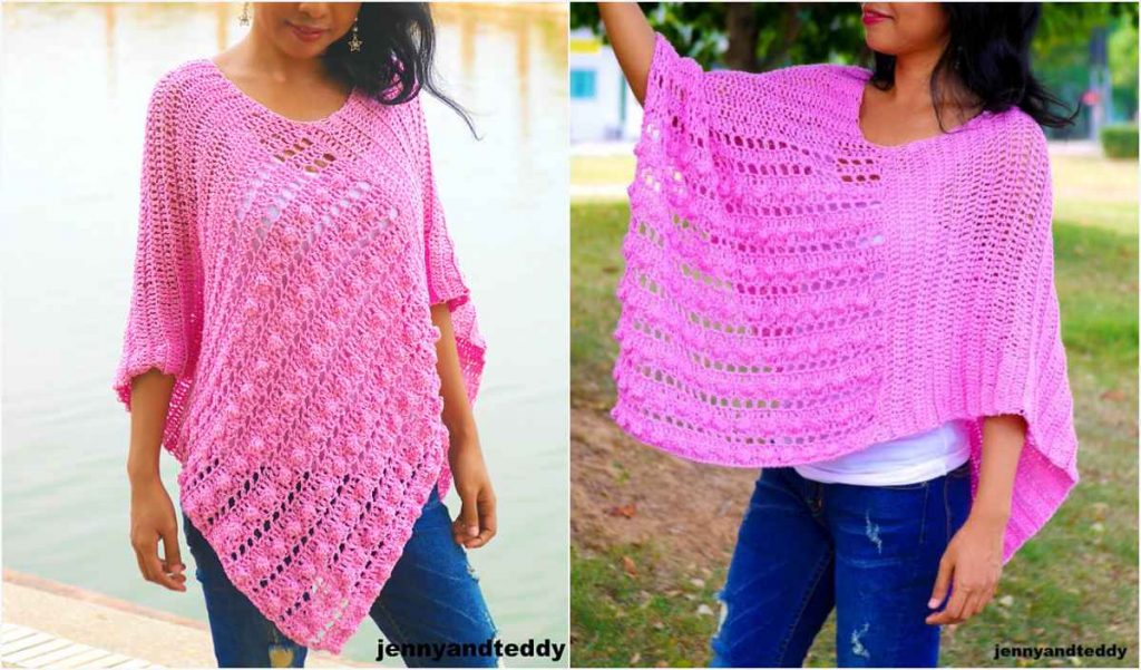 Bubble Gum Easy Poncho Free Crochet Pattern Your Crochet