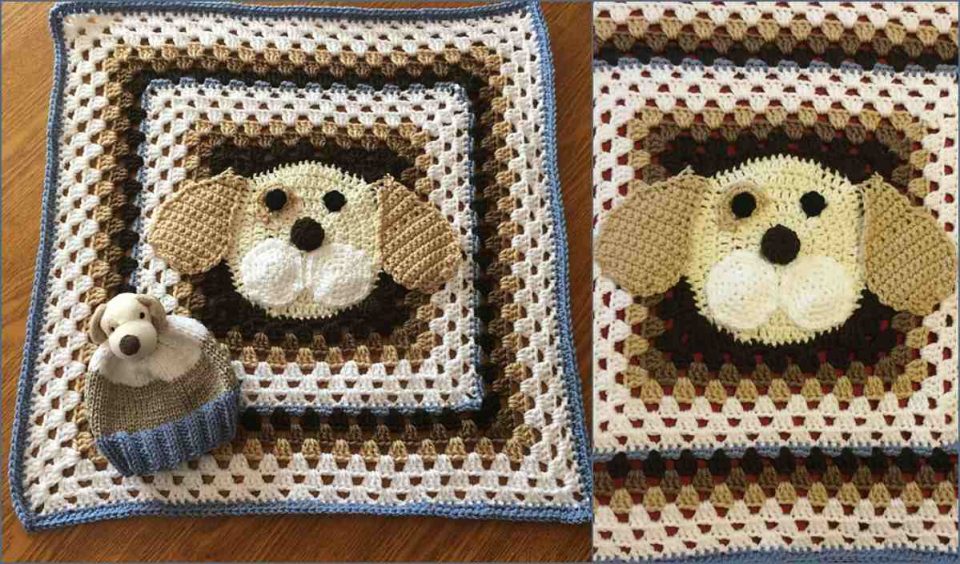 Puppy Granny Square Blanket Free Crochet Pattern Your Crochet