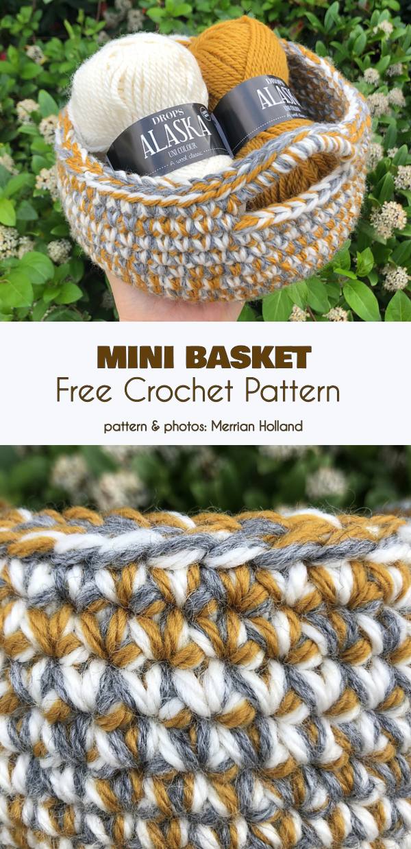 Quick Crochet Mini Basket  Free Crochet Pattern - Stitchberry