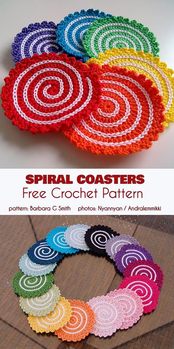 Spiral Coasters Free Crochet Pattern