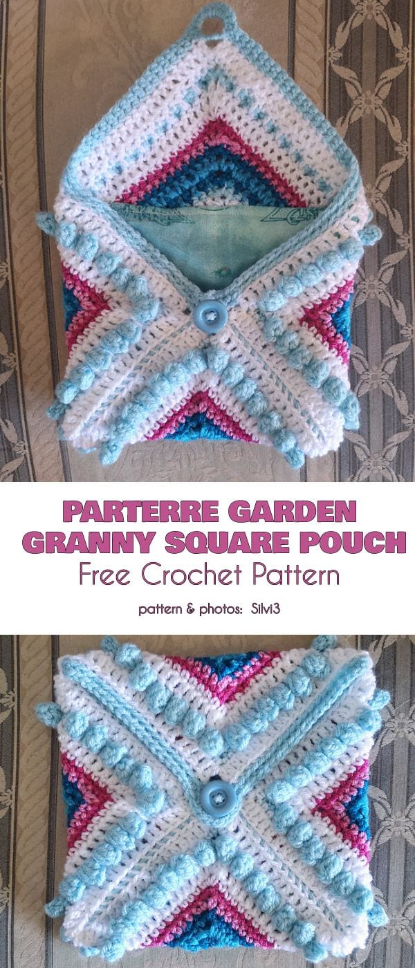 Granny Square Pouch Free Crochet Pattern