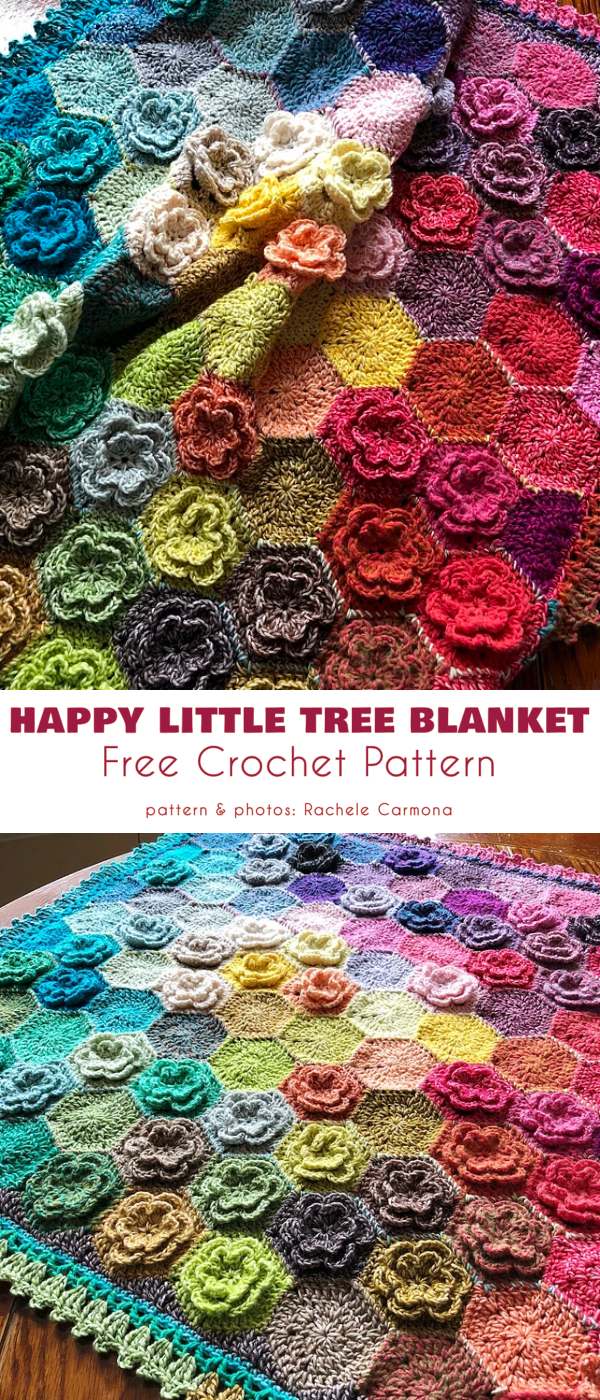 Happy Little Tree Blanket Free Crochet Pattern