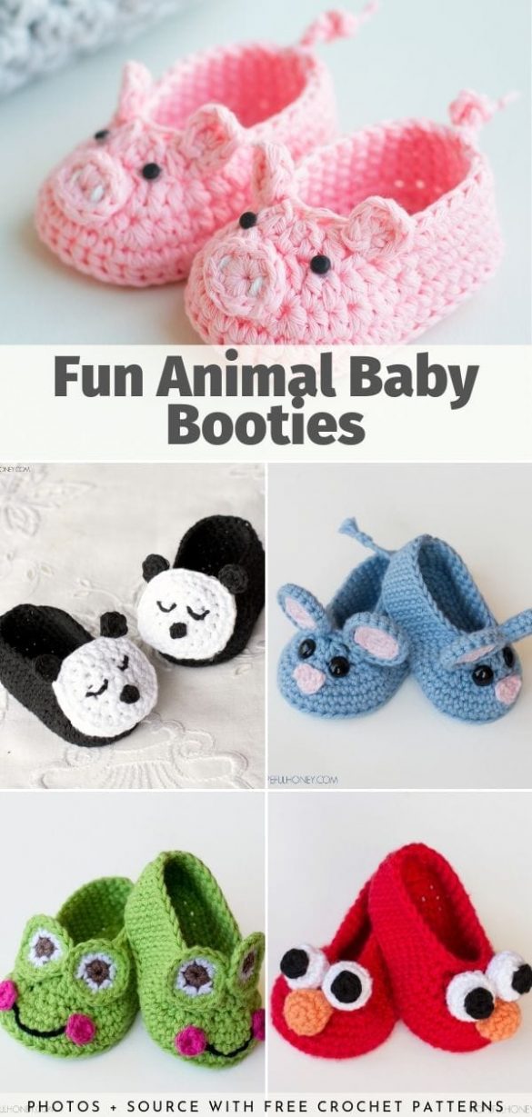 Fun Animal Baby Booties Free Crochet Patterns Your Crochet