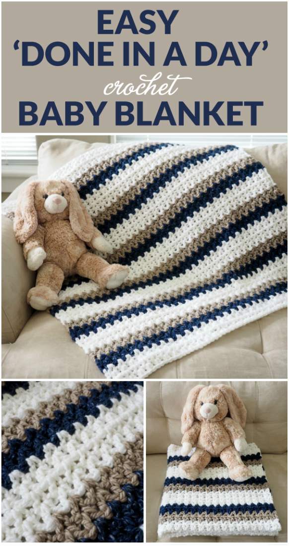 Easy ‘DONE IN A DAY’ baby blanket crochet