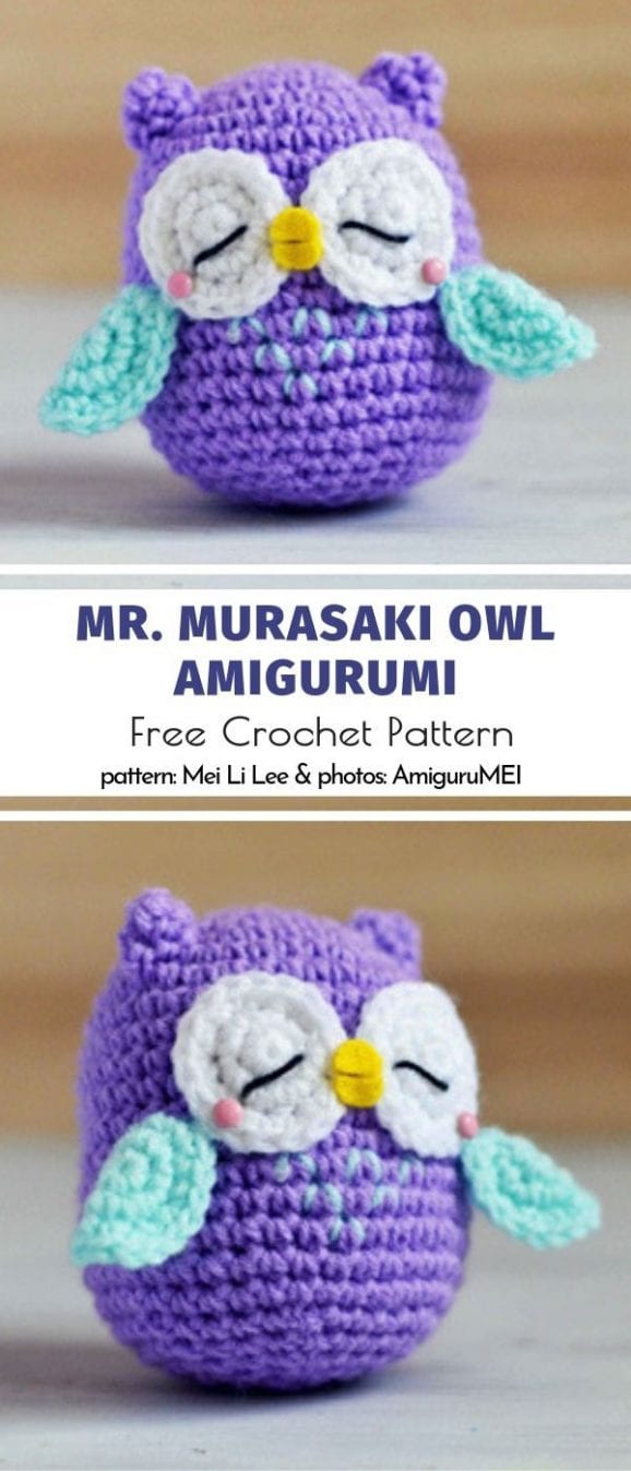 Mr. Murasaki Owl Amigurumi Free Crochet Pattern