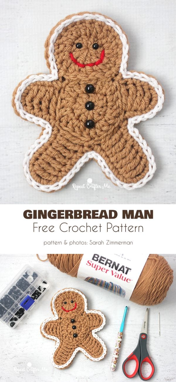 Gingerbread Man Free Crochet Pattern