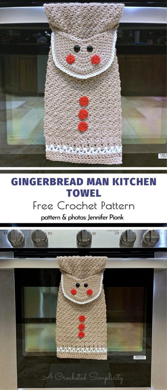 Santa Claus Kitchen Towel - Free Crochet Towel Pattern - A