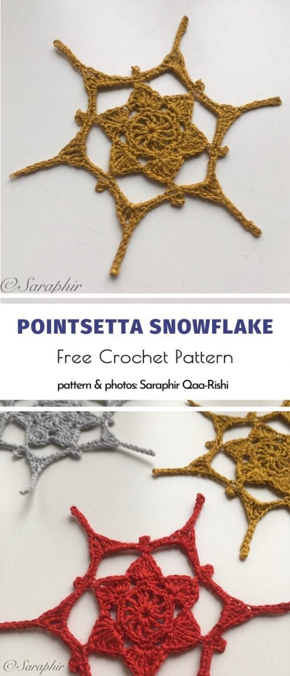 Pointsetta Snowflake Free Crochet Pattern