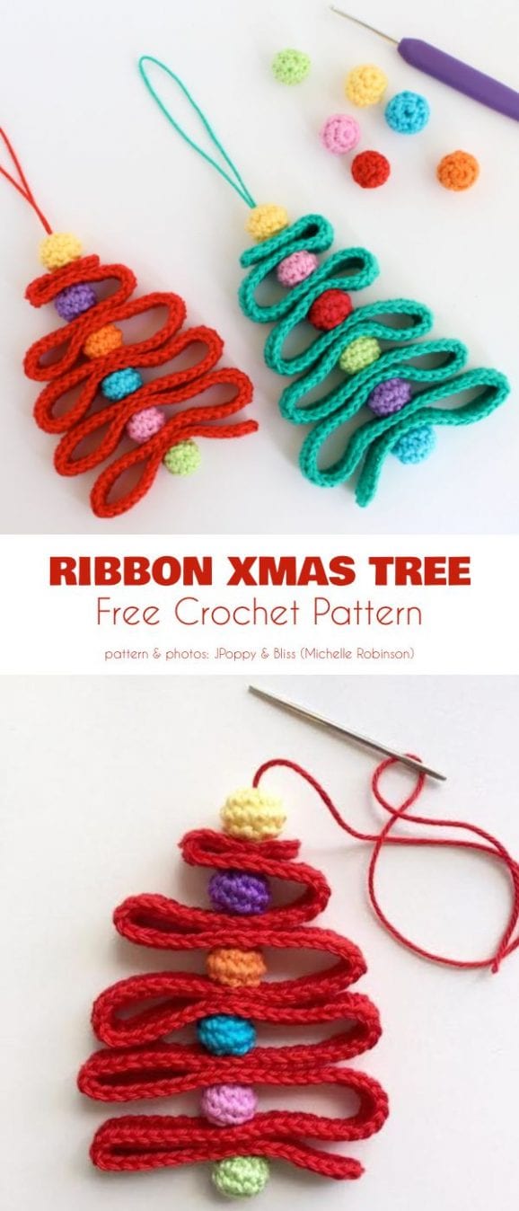 Ribbon Christmas Tree Free Crochet Pattern