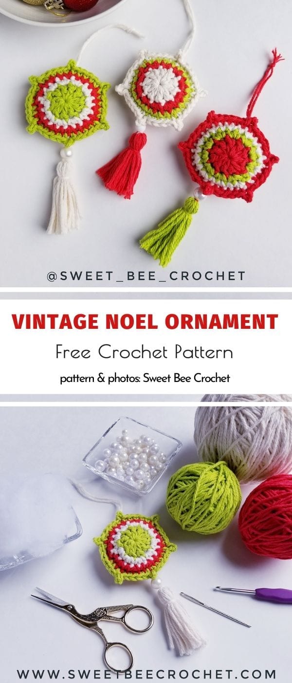 Vintage Noel Ornament Free Crochet Pattern