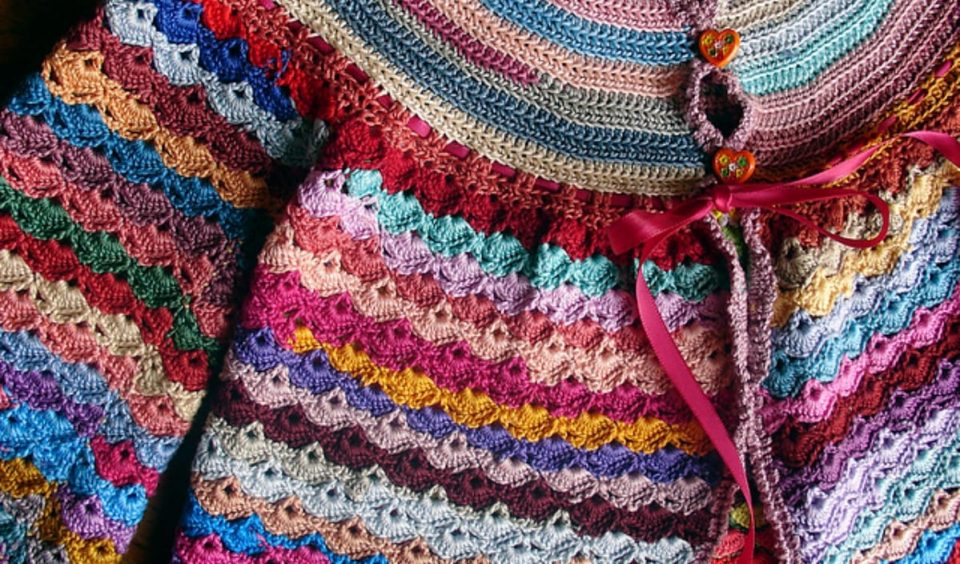 colorful crochet cardigan