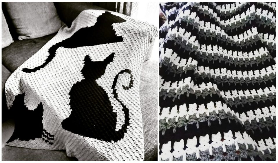 Black And White Cat Blanket Free Crochet Patterns Your Crochet