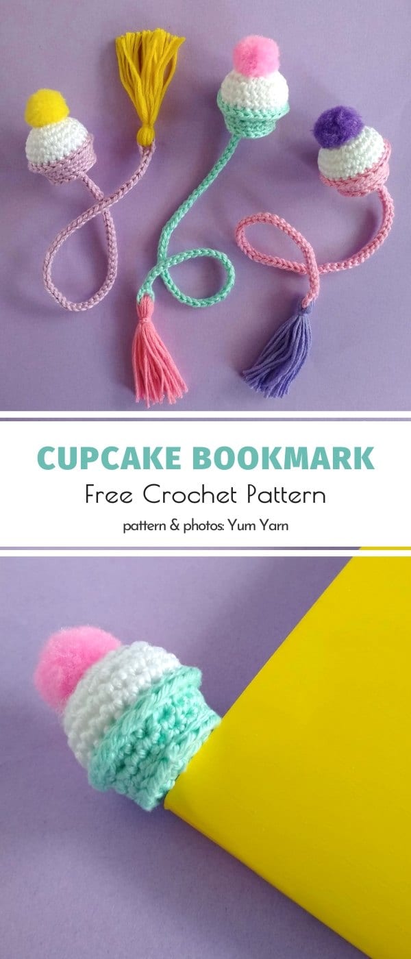 Cupcake Bookmark Free Crochet Pattern