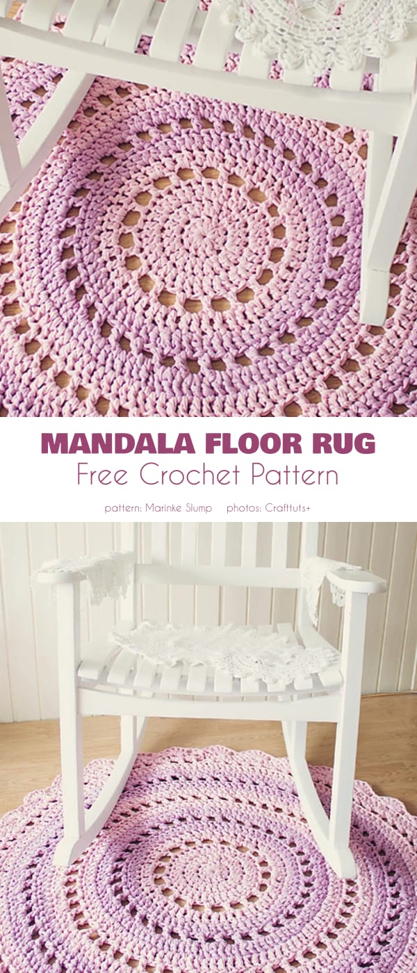 Mandala Floor Rug Free Crochet Pattern