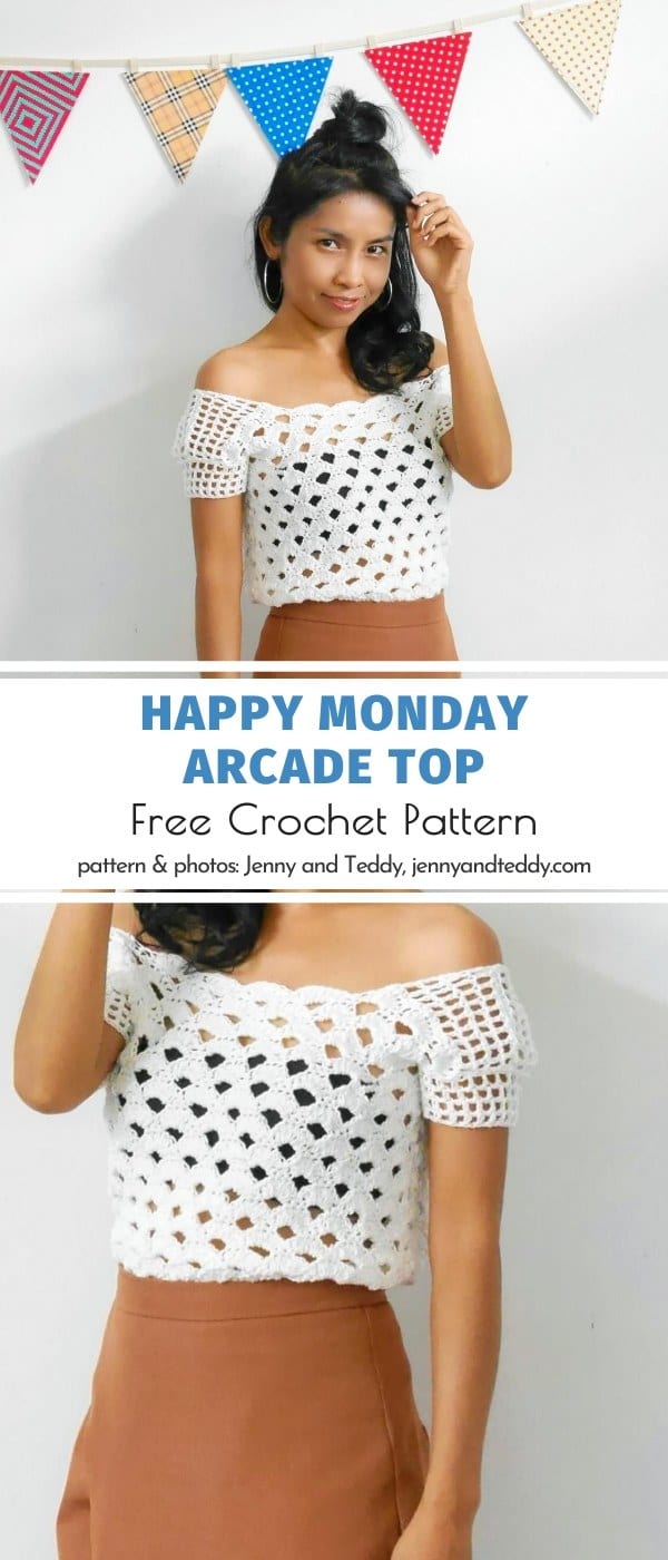 Happy Monday Arcade Top Free Crochet Pattern