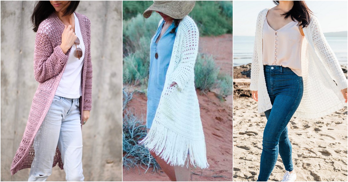 Long Summer Cardigan Free Crochet Patterns