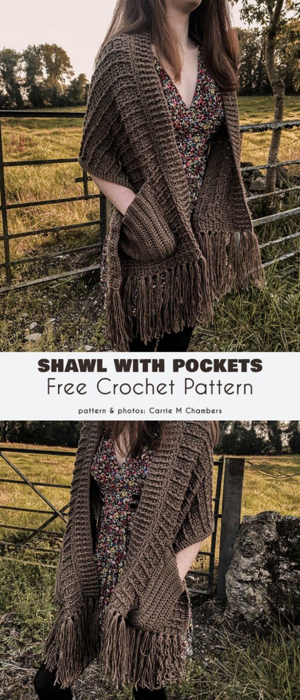 Pocket Shawl Wraps, 20+ Best Free Crochet Patterns