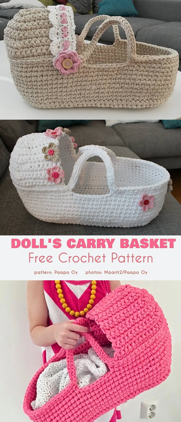Easy Doll's Carry Basket Free Crochet Patterns - Your Crochet