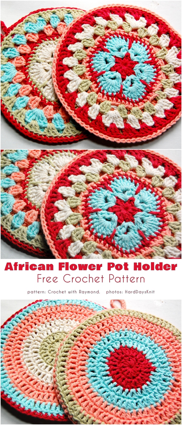 African Flower Mandala Pot Holder