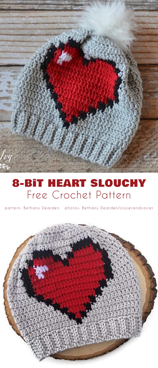 8 Bit heart hat