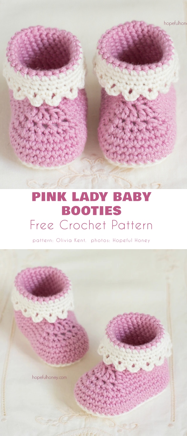 Pink Lady Baby Booties