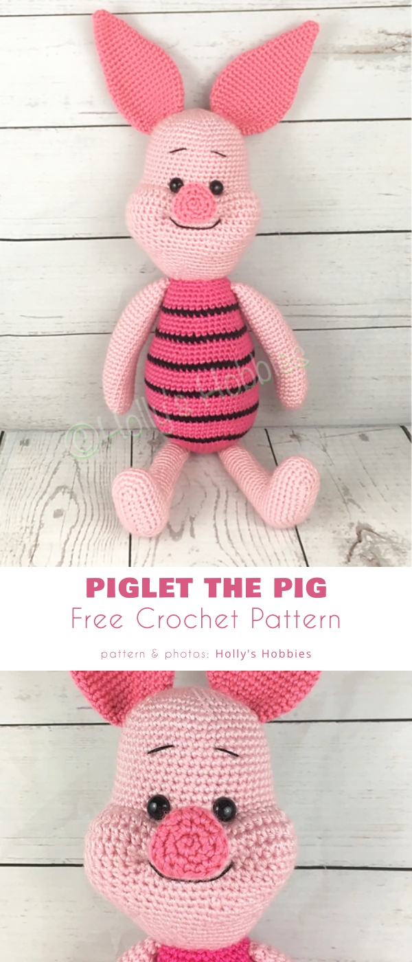 Piglet the Pig friend of Winnie the Pooh Crochet Pattern