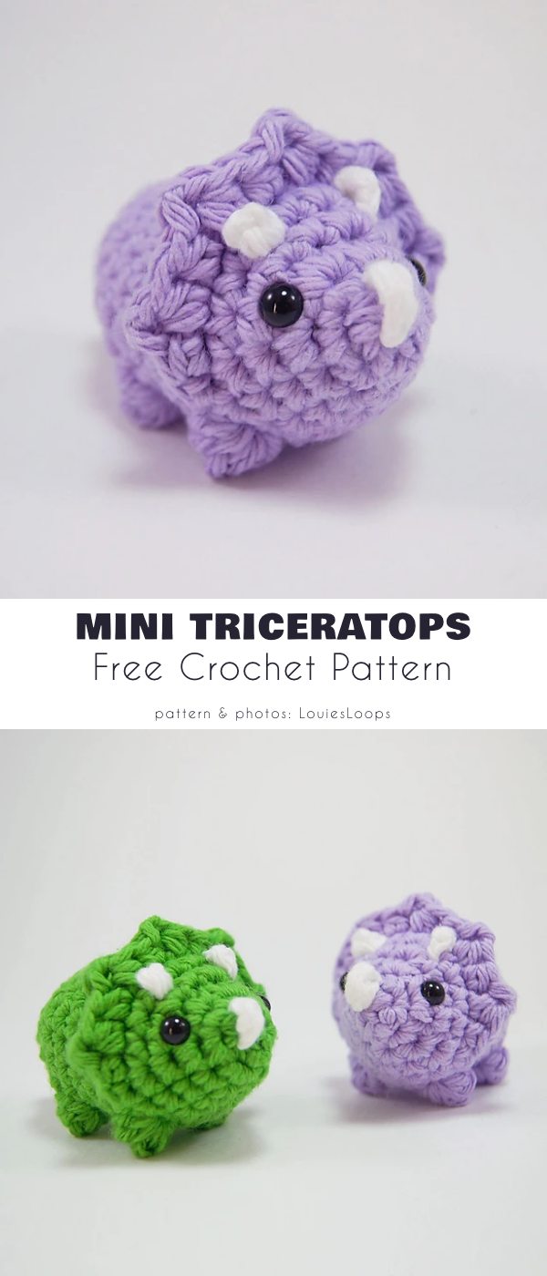 Mini Triceratops Amigurumi