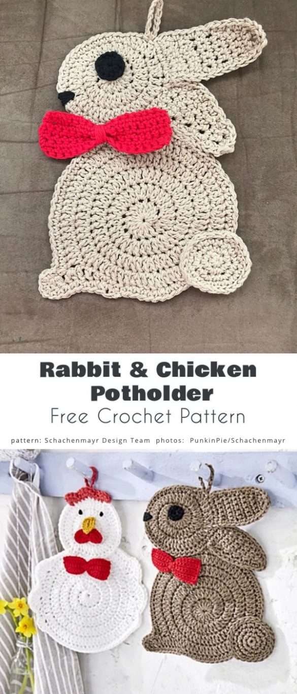 Easter Potholders Free Crochet Patterns