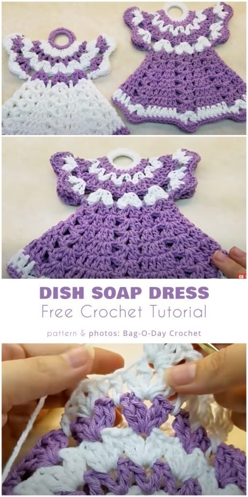 Dish Soap Dress Free Crochet Patterns + Video Tutorial Your Crochet
